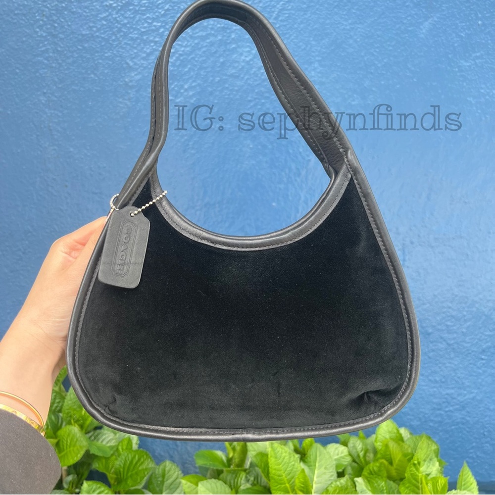 Vintage Coach Ergo Satchel Velvet Black 6101 Shoulder Leather Bag